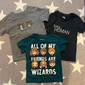 12 mo and 18-24 mo t-shirts! Harry Potter and local shirts